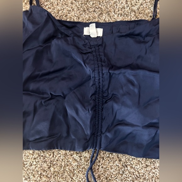 Aerie Satin Cropped Ruched Cami Medium​ - Picture 2 of 3